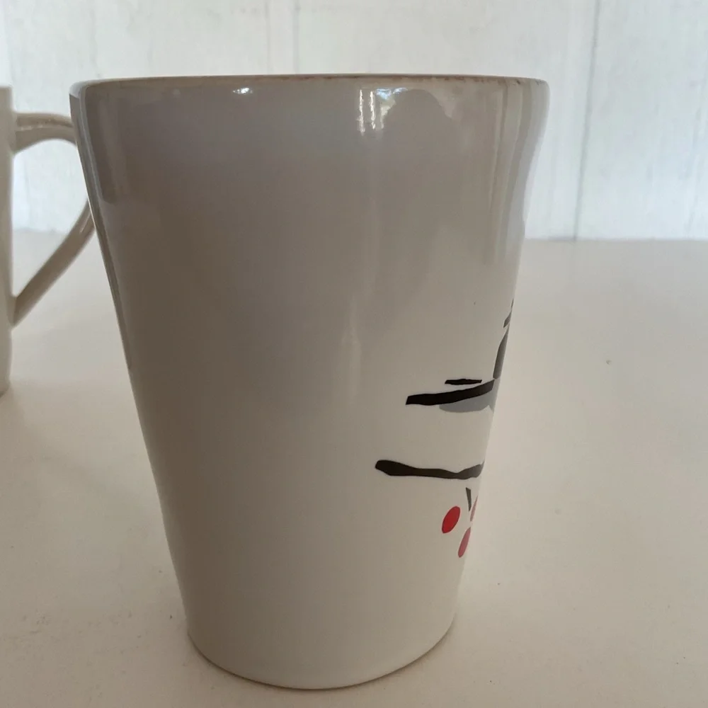 Crate & Barrel Marin Winter Birds Mug Set of three